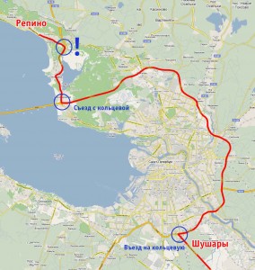 Шушары - Репино: схема проезда Шушары - Репино: схема проезда