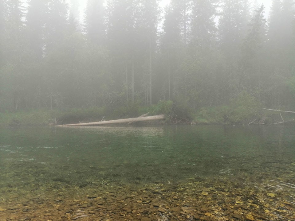 Река Лена — в густом тумане